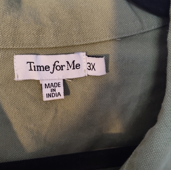 Green Zip-Up Jacket with Embroidered Sleeve Size 3X #583 - Picture 2 of 4